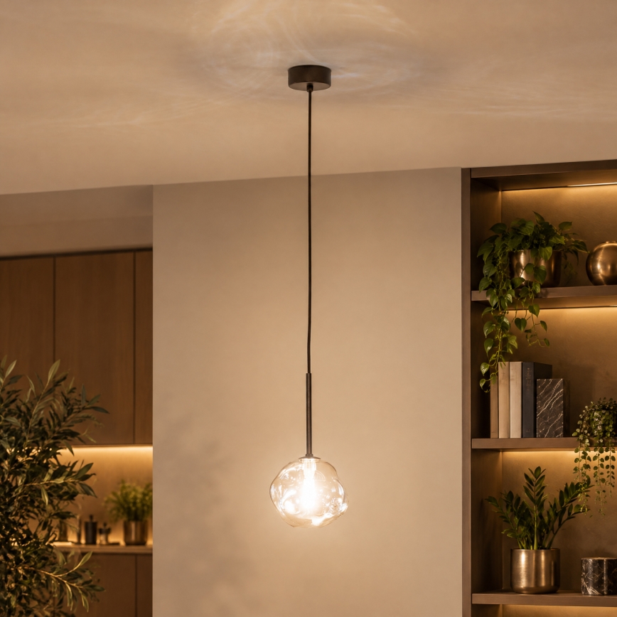 BRILAGI - Lustră suspendată pe cablu VULCANO 1xG9/8W/230V, diam. 15 cm, bronz/bej fumuriu