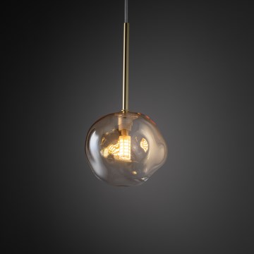 Brilagi - Lustră suspendată pe cablu VULCANO 1xG9/8W/230V Ø 15 cm auriu/bej fumuriu