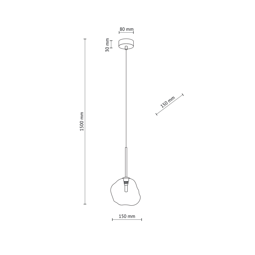 Brilagi - Lustră suspendată pe cablu VULCANO 1xG9/8W/230V Ø 15 cm negru/fumuriu