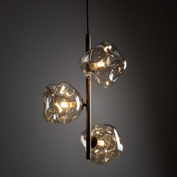 Brilagi - Lustră suspendată pe cablu VULCANO 3xG9/8W/230V bronz/bej fumuriu