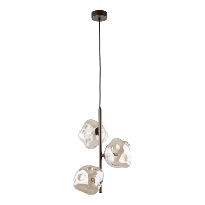Brilagi - Lustră suspendată pe cablu VULCANO 3xG9/8W/230V bronz/bej fumuriu