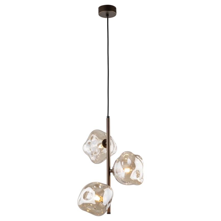 Brilagi - Lustră suspendată pe cablu VULCANO 3xG9/8W/230V bronz/bej fumuriu