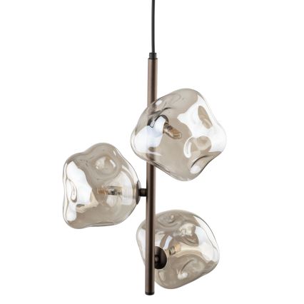 Brilagi - Lustră suspendată pe cablu VULCANO 3xG9/8W/230V bronz/bej fumuriu