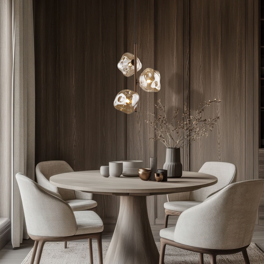 Brilagi - Lustră suspendată pe cablu VULCANO 3xG9/8W/230V maro/bej fumuriu