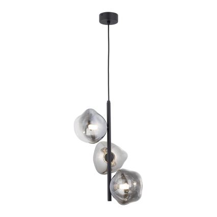 Brilagi - Lustra suspendată pe cablu VULCANO 3xG9/8W/230V negru/negru fumuriu
