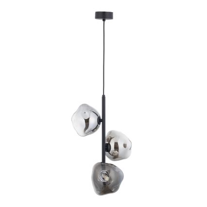 Brilagi - Lustra suspendată pe cablu VULCANO 3xG9/8W/230V negru/negru fumuriu