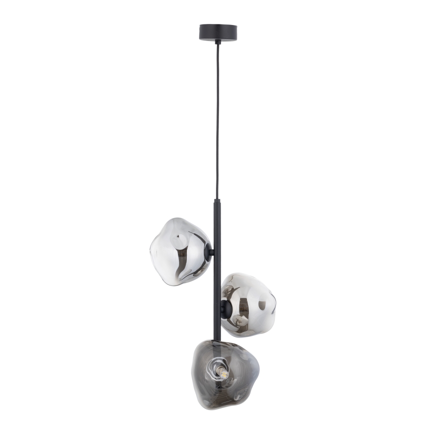 Brilagi - Lustra suspendată pe cablu VULCANO 3xG9/8W/230V negru/negru fumuriu