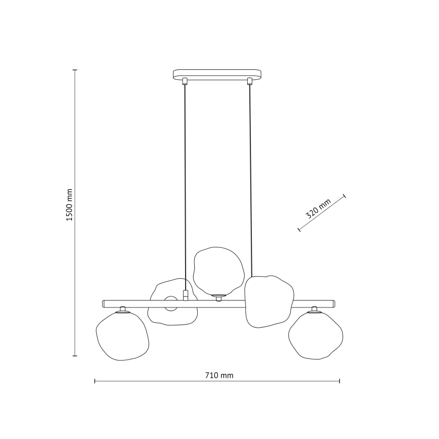 Brilagi - Lustră suspendată pe cablu VULCANO 5xG9/8W/230V auriu/bej fumuriu