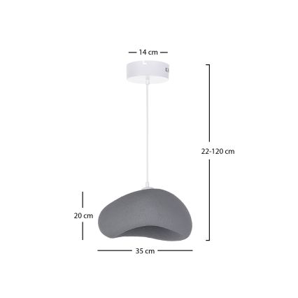 Brilagi - Lustră suspendată pe cablu WABI SABI, 1x E27/40W/230V, Ø 35 cm, gri