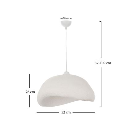 Brilagi - Lustră suspendată pe cablu WABI SABI 1xE27/40W/230V Ø 52 cm alb