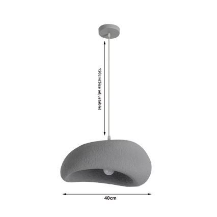 BRILAGI - Lustră suspendată pe cablu WABI SABI 1xE27/60W/230V Ø 40 cm gri
