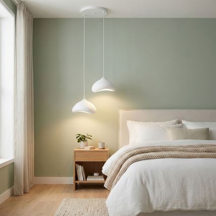 Brilagi - Lustră suspendată pe cablu WABI SABI, 2x E27/40W/230V, Ø 45 cm, albă