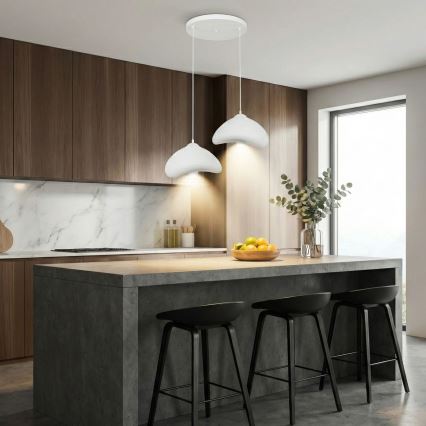 Brilagi - Lustră suspendată pe cablu WABI SABI, 2x E27/40W/230V, Ø 45 cm, albă