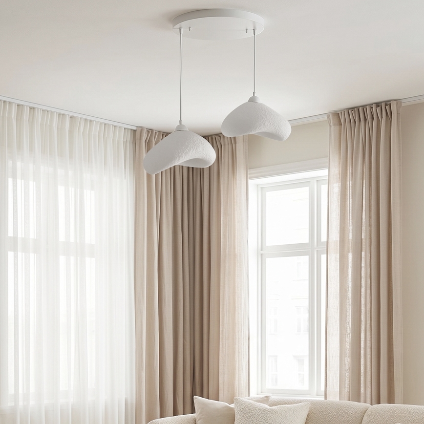 Brilagi - Lustră suspendată pe cablu WABI SABI, 2x E27/40W/230V, Ø 45 cm, albă