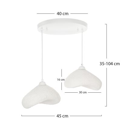 Brilagi - Lustră suspendată pe cablu WABI SABI, 2x E27/40W/230V, Ø 45 cm, albă
