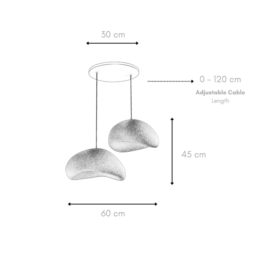 Brilagi - Lustră suspendată pe cablu WABI SABI 2xE27/40W/230V albă