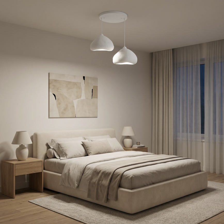 Brilagi - Lustră suspendată pe cablu WABI SABI, 2xE27/40W/230V, Ø 45 cm, albă