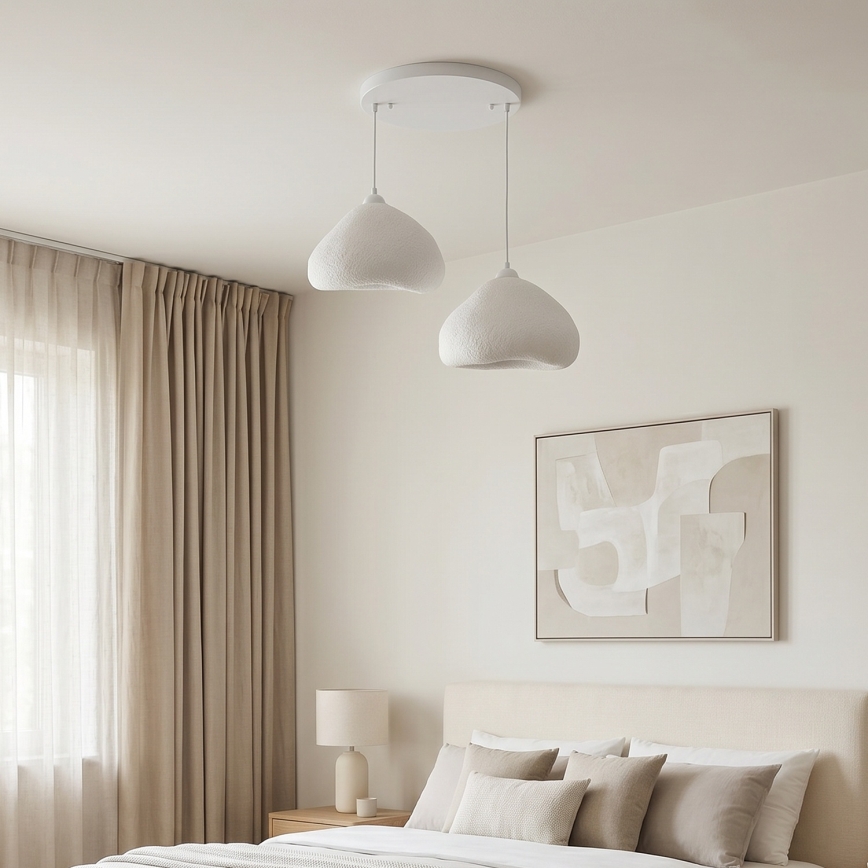 Brilagi - Lustră suspendată pe cablu WABI SABI, 2xE27/40W/230V, Ø 45 cm, albă
