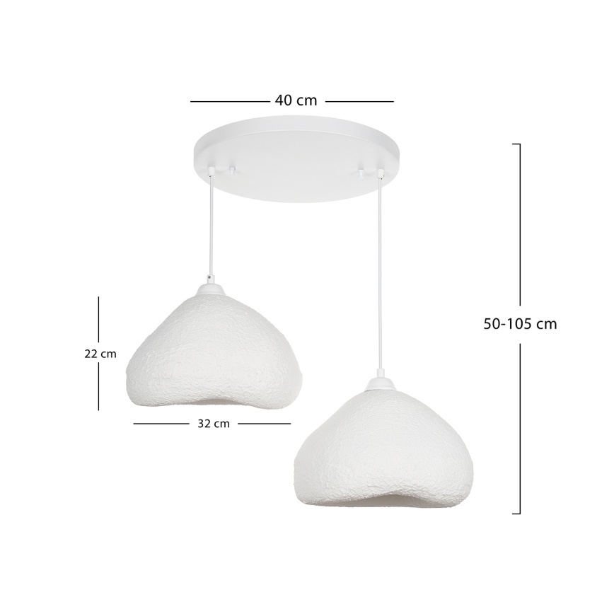 Brilagi - Lustră suspendată pe cablu WABI SABI, 2xE27/40W/230V, Ø 45 cm, albă