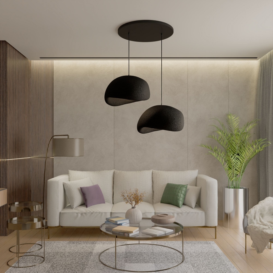 Brilagi - Lustră suspendată pe cablu WABI SABI, 2xE27/40W/230V, Ø 60 cm, neagră