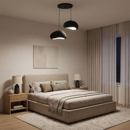 Brilagi - Lustră suspendată pe cablu WABI SABI, 2xE27/40W/230V, Ø 60 cm, neagră
