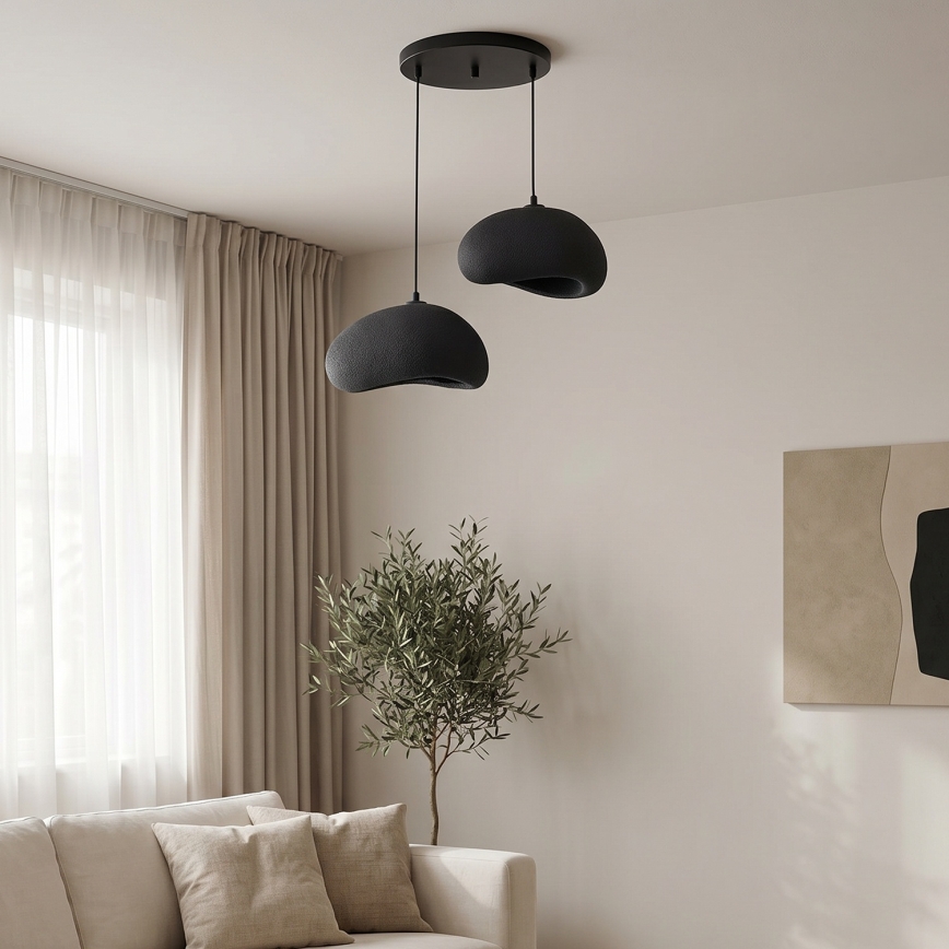 Brilagi - Lustră suspendată pe cablu WABI SABI, 2xE27/40W/230V, Ø 60 cm, neagră