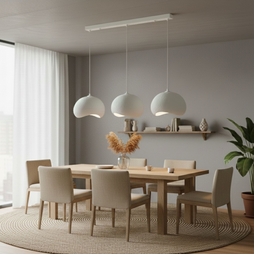 Brilagi - Lustră suspendată pe cablu WABI SABI 3xE27/40W/230V albă