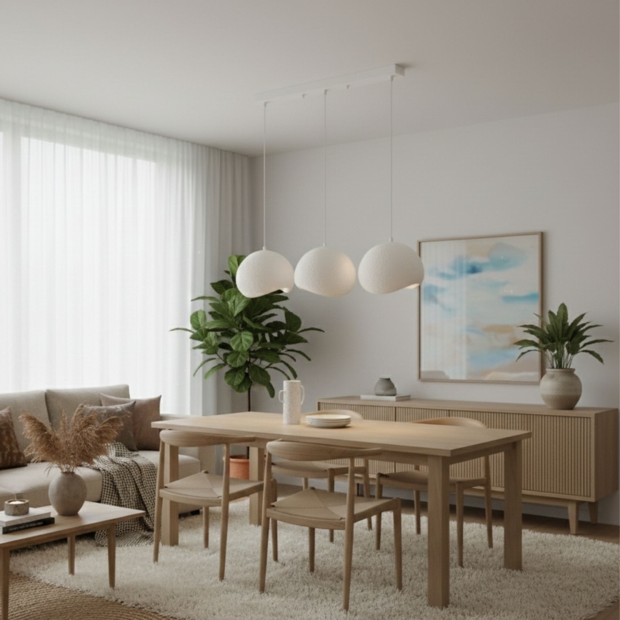 Brilagi - Lustră suspendată pe cablu WABI SABI 3xE27/40W/230V albă