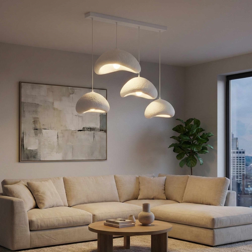 Brilagi - Lustră suspendată pe cablu WABI SABI 4xE27/40W/230V albă