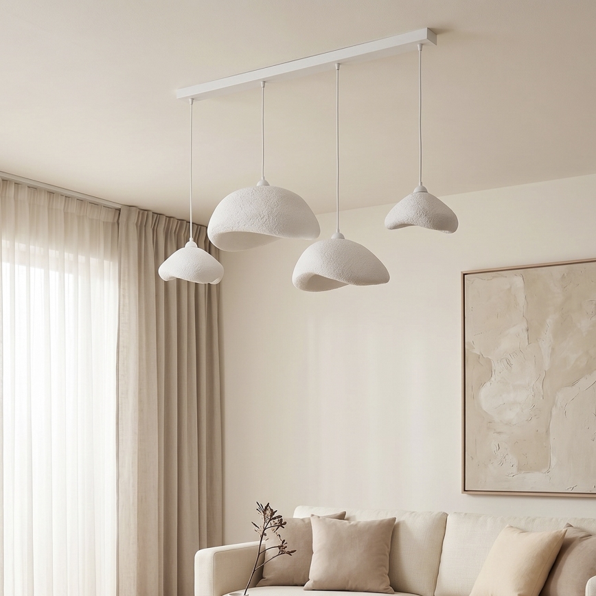 Brilagi - Lustră suspendată pe cablu WABI SABI 4xE27/40W/230V albă