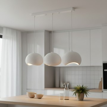 Brilagi - Lustră suspendată pe cablu YONTU 3xE27/40W/230V albă