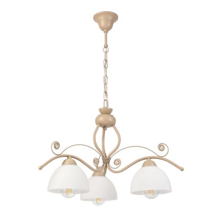 Brilagi - Lustră suspendată pe lanț ANTICO MODERN 3xE27/60W/230V bej