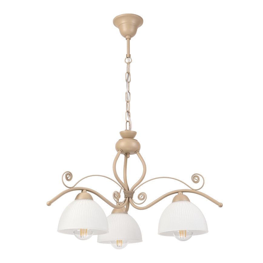 Brilagi - Lustră suspendată pe lanț ANTICO MODERN 3xE27/60W/230V bej