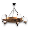 Brilagi - Lustră suspendată pe lanț ROATA 5xE14/40W/230V Ø 70 cm, fag