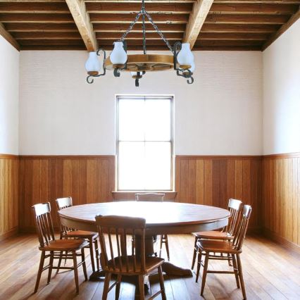 Brilagi - Lustră suspendată pe lanț ROATA 5xE14/40W/230V Ø 70 cm, fag