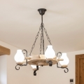 Brilagi - Lustră suspendată pe lanț TIMONA 4xE14/40W/230V, stejar