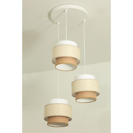 Brilagi - Lustră suspendată RESNA 3xE27/60W/230V Ø 45 cm crem/bej