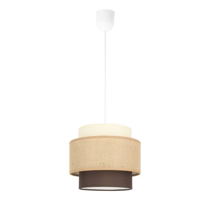 Brilagi - Lustră suspendată RESNA pe cablu, 1xE27/60W/230V, Ø 20 cm, bej/negru