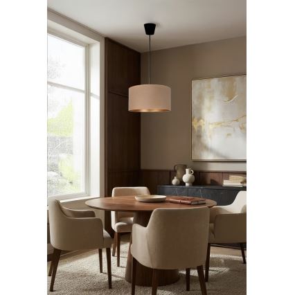 Brilagi - Lustră suspendată VELVET pe cablu, 1xE27/60W/230V, diametru 40 cm, bej/auriu