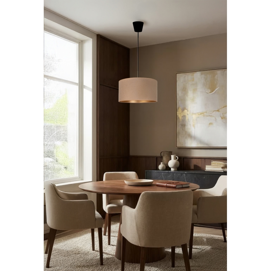 Brilagi - Lustră suspendată VELVET pe cablu, 1xE27/60W/230V, diametru 40 cm, bej/auriu
