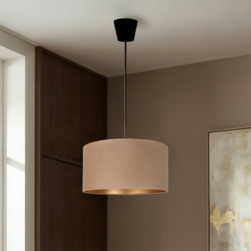 Brilagi - Lustră suspendată VELVET pe cablu, 1xE27/60W/230V, diametru 40 cm, bej/auriu