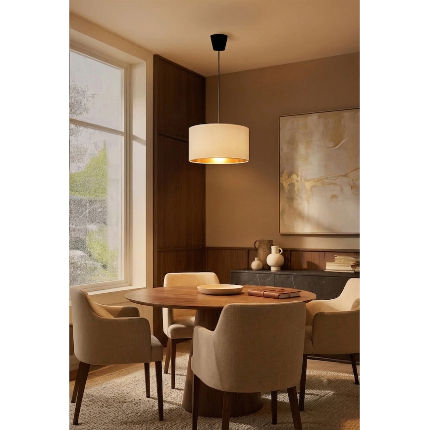 Brilagi - Lustră suspendată VELVET pe cablu, 1xE27/60W/230V, Ø 40 cm, crem/auriu