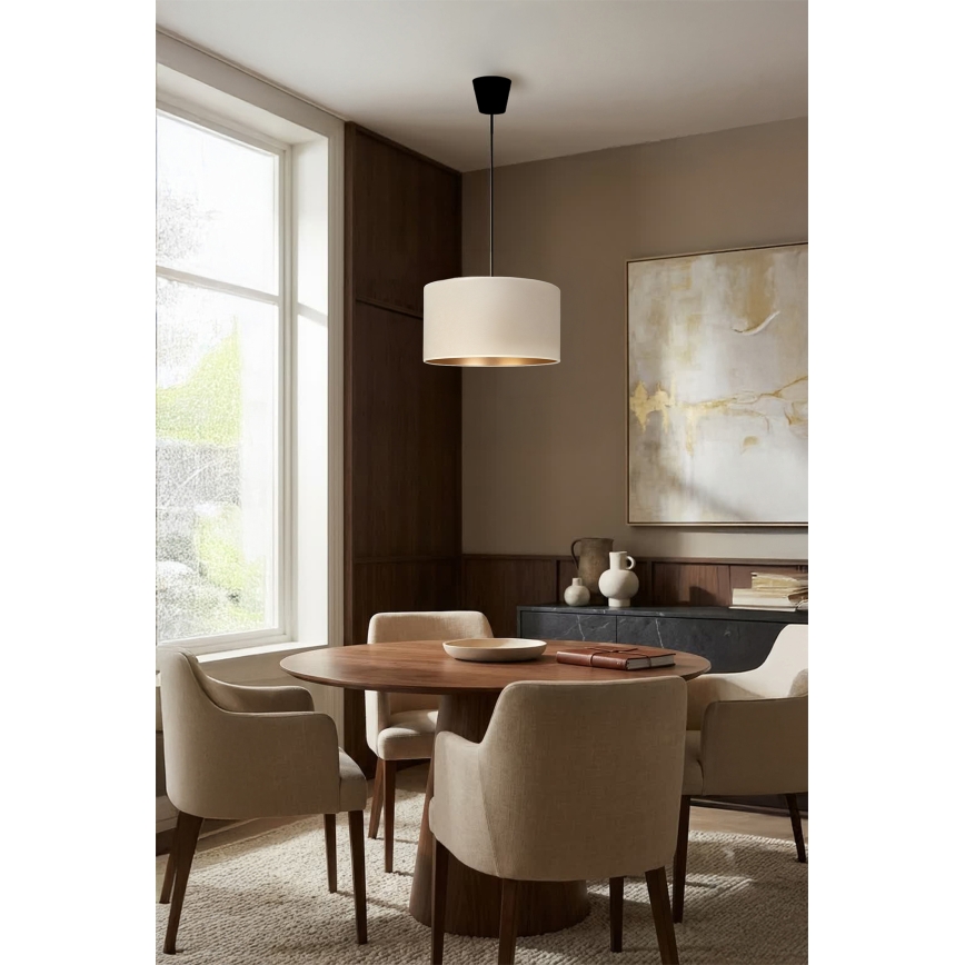 Brilagi - Lustră suspendată VELVET pe cablu, 1xE27/60W/230V, Ø 40 cm, crem/auriu