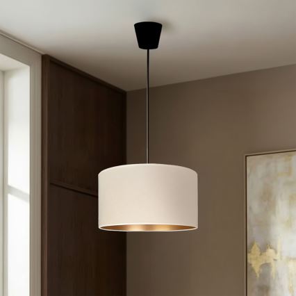 Brilagi - Lustră suspendată VELVET pe cablu, 1xE27/60W/230V, Ø 40 cm, crem/auriu