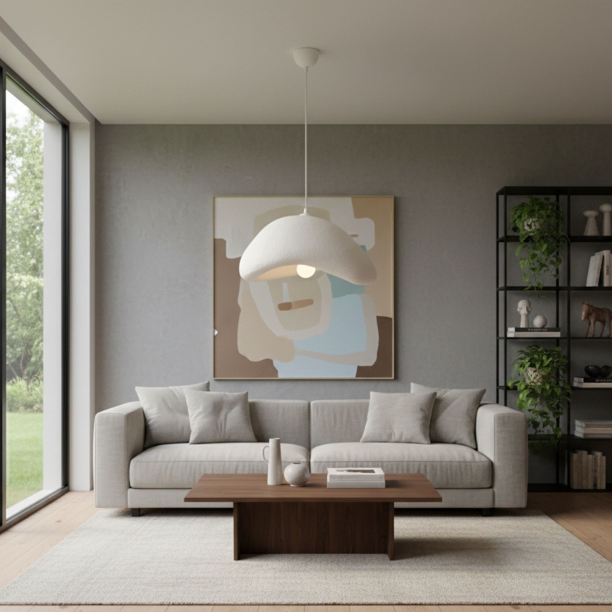 Brilagi - Lustră suspendată WABI SABI pe cablu, 1xE27/40W/230V, Ø 42 cm, albă