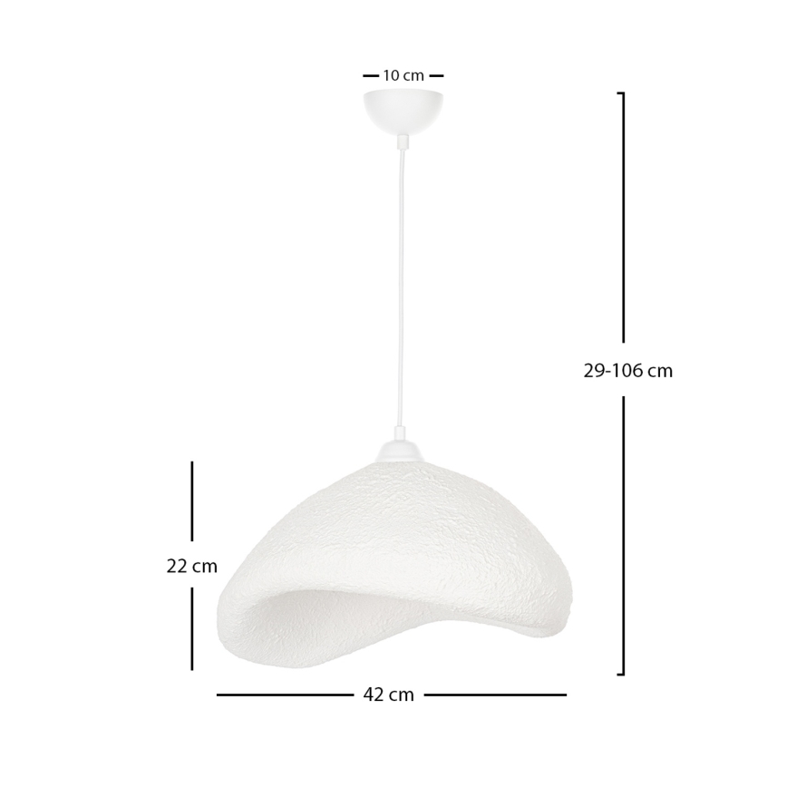 Brilagi - Lustră suspendată WABI SABI pe cablu, 1xE27/40W/230V, Ø 42 cm, albă