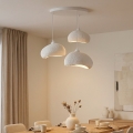 BRILAGI - Lustră suspendată WABI SABI pe cablu, 3×E27 (max. 40W), 230V, Ø 60 cm, alb