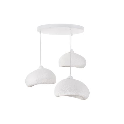 Brilagi - Lustră suspendată WABI SABI pe cablu, 3×E27 (max. 40W), 230V, Ø 60 cm, alb