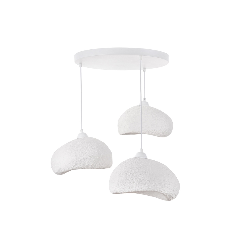 Brilagi - Lustră suspendată WABI SABI pe cablu, 3×E27 (max. 40W), 230V, Ø 60 cm, alb
