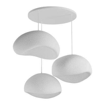 Brilagi - Lustră suspendată WABI SABI pe cablu, 3×E27 (max. 40W), 230V, Ø 60 cm, alb